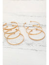 Gold 7pcs Textured Open Alloy Bangle Set