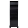 Black High Storage Cabinet with 3 Drawers and Adjustable Shelves