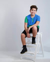 Cobalt and Emerald Contrast Tee