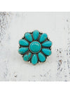 Artificial Turquoise Alloy Flower Ring