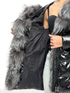 Onyx Genuine Silver Fox Down Parka 107cm