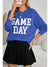 Bluing Corded GAME DAY Graphic Long Sleeve Top