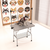 42' Folding Dog Pet Grooming Table Stainless Steel Frame Rubber Mat on Board with Adjustable Arm and Clamps pet dog Cat Grooming Table (SILVER-GRAY COLOR)