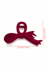 Fiery Red Velvet Bowknot Hair Clip