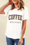 White COFFEE WEATHER Graphic T-Shirt