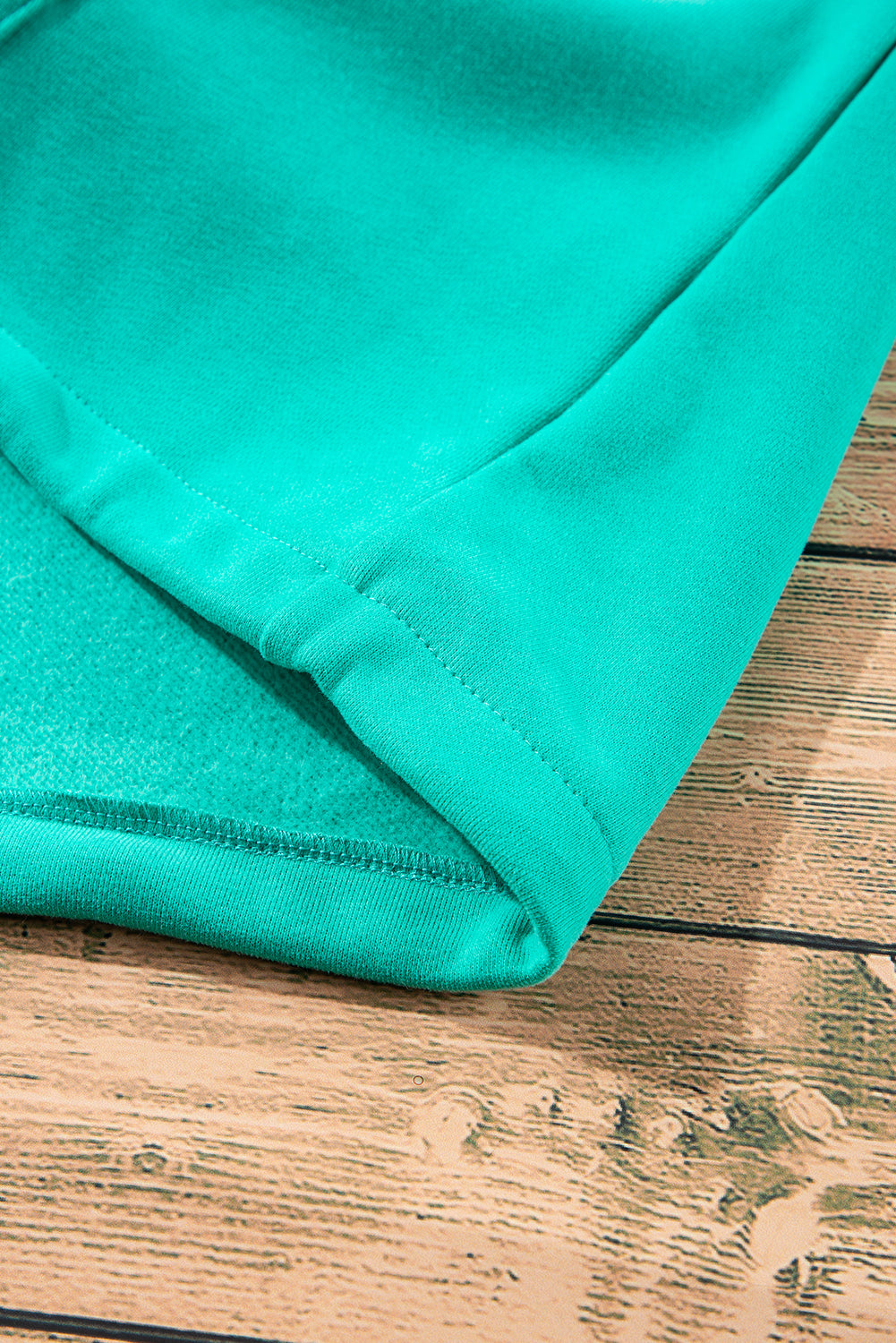 Smoke Green Half Zipper Kangaroo Pockets Drop Shoulder Hoodie