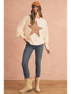 Apricot Studded Star Graphic Oversized Top