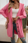 Devine Button Up Long Sleeve Hooded Cardigan - Cocoa Yacht Club