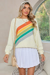 Black Rainbow Colorblock Pullover Sweatshirt