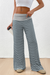 Black Stripe Colorblock Wide Leg Pants