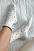 White Frill Heart Pattern Cotton Socks