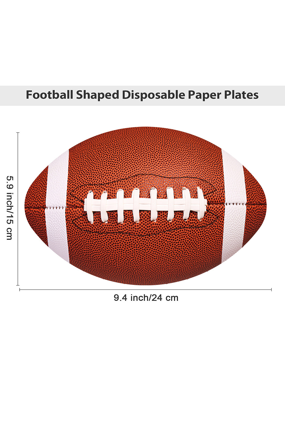 Chestnut Game Day Rugby Shape Disposable Paper Plates