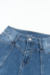 Blue Dark Wash High Waisted Bell Bottom Jeans for Women