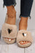 Parchment Heart Open Toe Plush Slippers