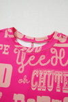 Dark Grey Vintage Letter Print Graphic Loose Tee