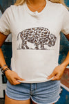 White Leopard Western Buffalo On Plains Graphic Tee