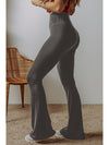 Dark Grey V Shape High Waist Flared Leggings