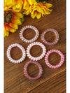 Pink 6Pcs Cute Gradient Starry Dotty Phone Cord Scrunchie Set