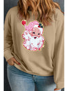 Black Santa Claus Graphic Drop Shoulder Plus Size Sweatshirt