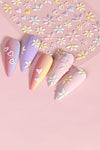 Light Pink Heart Floral Print Press-on Nail