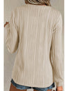 Apricot Wavy Textured Solid Color Drop Shoulder Pullover Top