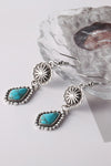 Peacock Blue Teardrop Turquoise Dangle Hook Earrings