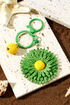 Green Woven Sunflower Pendant Personalized Keychain