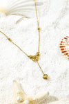 Gold Bowknot Heart Pendant Chained Necklace