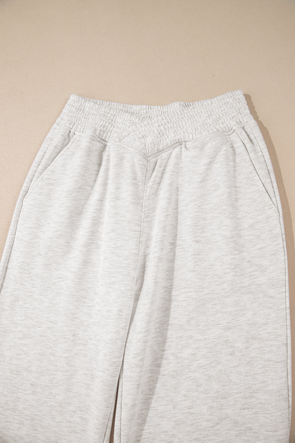 Light Grey Cross-Waist Wide Leg Lounge Pants