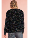 Black Confetti Knit Cropped Cardigan