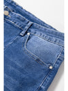 Blue Plus Size Exposed Seam High Waist Flare Jeans