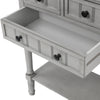 Cocoa Yacht Club Narrow Console Desk, with Three Storage Drawers and Living Room Bottom Shelves (Grey Washed)