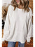 White Solid Color Drop Shoulder Baggy Sweatshirt