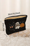 Orange Halloween Pumpkin Ghost Bat Gift Makeup Bag