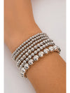 White Multi Layered Pearl Beaded Bracelet