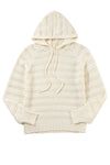 Sweaters Peach Blossom Pointelle Knit Raglan Sleeve Drawstring Hooded Sweater.