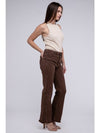 Acid Washed Frayed Cutoff Hem Straight Wide Pants