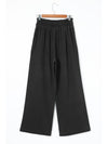 Black Elastic High Waisted Wide Leg Pants with Pockets