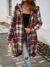 Devine Plaid Zip Up Hooded Coat - Cocoa Yacht Club