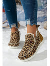 Brown Leopard Print Fleece Lined Winter Snow Boots