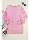 Orchid Petal Mineral Wash Drop Shoulder Oversized Sweatshirt