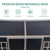 [06x08FT] Outdoor Resin Patio Garden Shed With Floor, 2 Windows, And Lockable Doors (SAK54953)