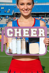Wisteria CHEER Chenille Letter Zipper Varsity Clear Makeup Bag