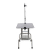 42' Folding Dog Pet Grooming Table Stainless Steel Frame Rubber Mat on Board with Adjustable Arm and Clamps pet dog Cat Grooming Table (SILVER-GRAY COLOR)