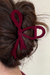 Fiery Red Velvet Bowknot Hair Clip