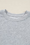 Light Grey Bowknot Long Sleeve Round Neck Sweatshirt