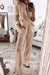 Parchment Textured Long Sleeve Top and Pants Lounge Set