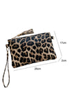 Chestnut Leopard Print Wrist Strap Zipped Wallet