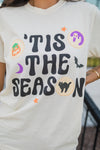 White THIS THE SEASON Graphic Round Neck T Shirt