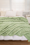 Grass Green Checkered Texture Plush Blanket